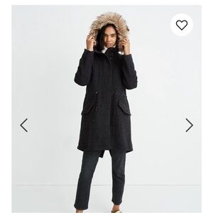 Madewell Vancouver wool Parka sz small grey